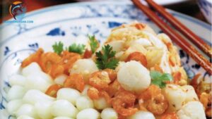 tôm khô củ kiệu trứng bắc thảo